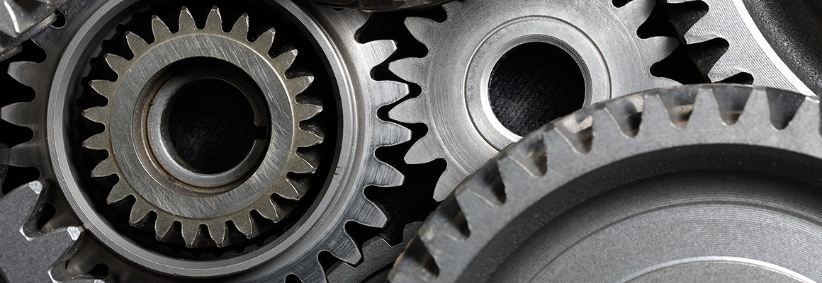 Close up photo of gears.